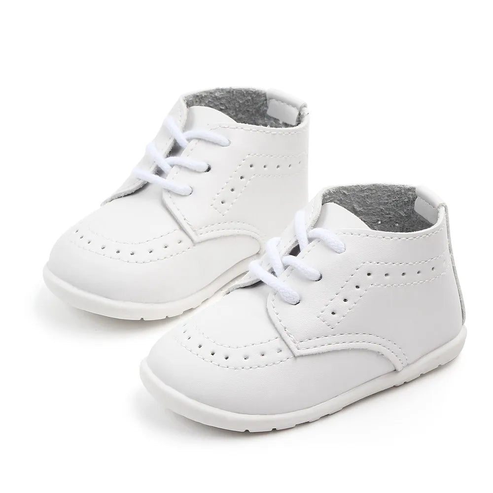 New Baby Shoes Retro Leather Boy Girl Shoes Toddler Rubber Sole Anti-slip First Walkers Newborn Infant Baby Crib Shoes