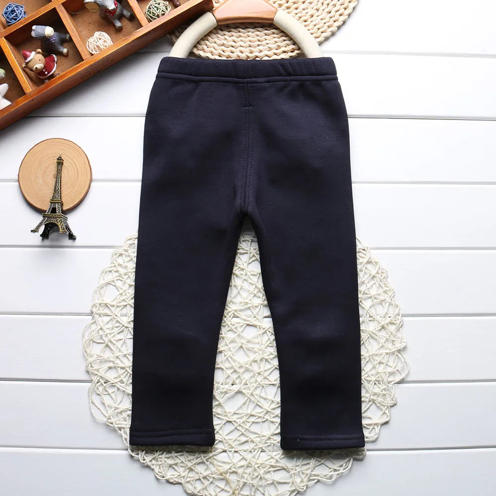Sale Baby Girls Winter Leggings Children Plus Velvet Pants Thicken Warm Long Trousers for Kids Skinny Pencil Pants 0-3 Year