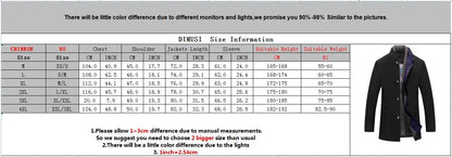 DIMUSI Winter Autumn Men's Wool Coats Casual Middle Long Scarf Collar Cotton-padded Thick Warm Woolen Coat Male Trench Clothing