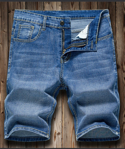 2026 Summer Men's Slim Denim Shorts Business Casual Fashion Loose Stretch All-Match Jeans Male High-End Brand Five-Point Pants