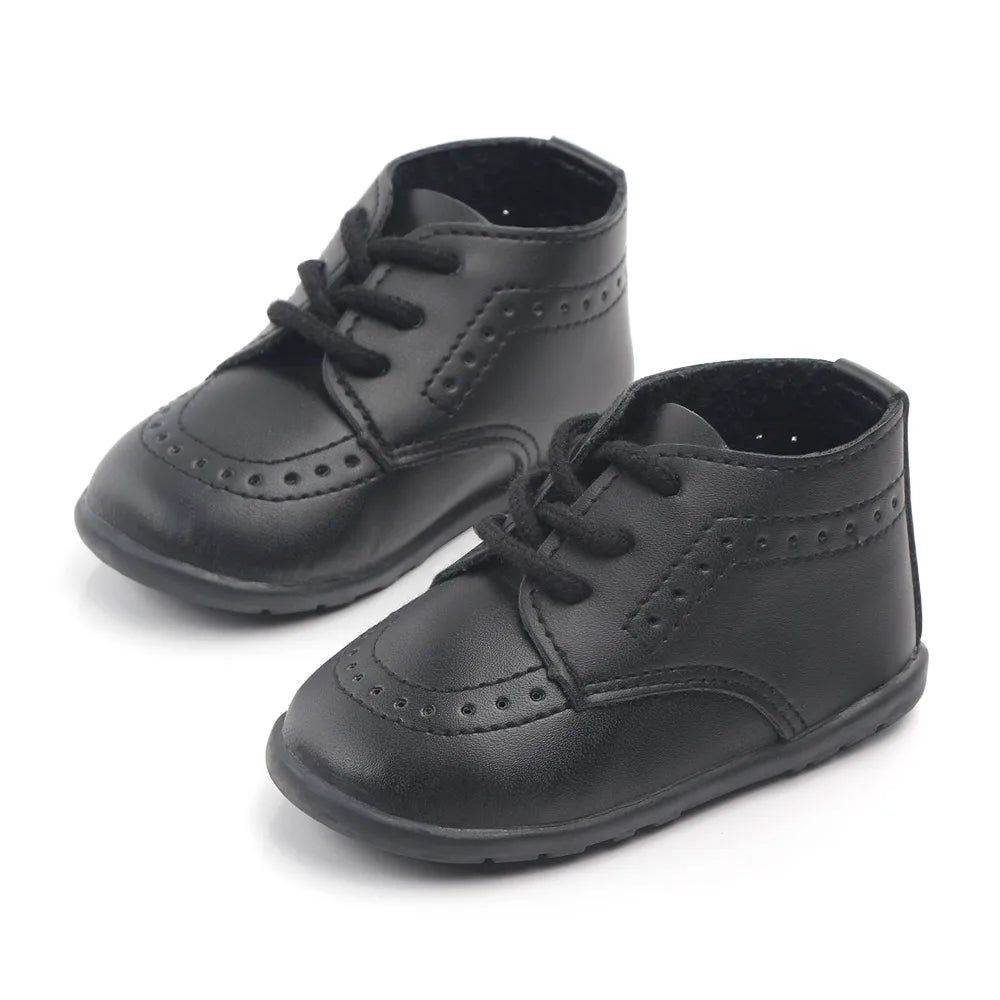 New Baby Shoes Retro Leather Boy Girl Shoes Toddler Rubber Sole Anti-slip First Walkers Newborn Infant Baby Crib Shoes