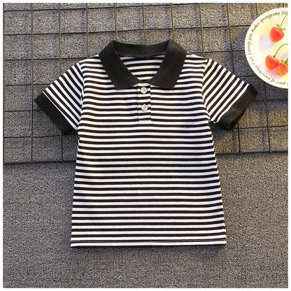 Summer Short Sleeve Clothes Baby Clothing Sets Kids Striped Polo-shirt + Shorts Outfits Toddler Infant Boys Casual Wear