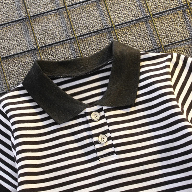 Summer Short Sleeve Clothes Baby Clothing Sets Kids Striped Polo-shirt + Shorts Outfits Toddler Infant Boys Casual Wear