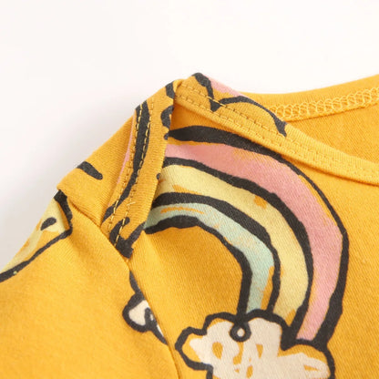 Sanlutoz Short Sleeve Baby Boys Girls Summer Bodysuits Cotton Infants Clothing Onesies Cute Cartoon Printing