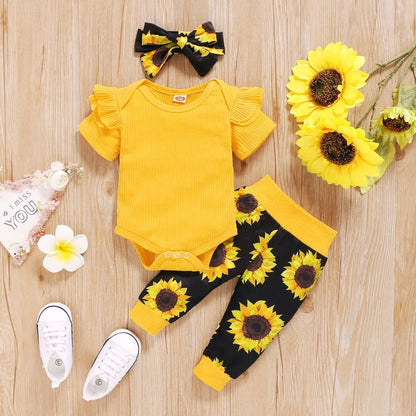 3Pcs Baby Girl Clothes Set Newborn Kids Clothing Children Toddler Girl Clothes Babe Girl Outfits Infant New Born Clothes