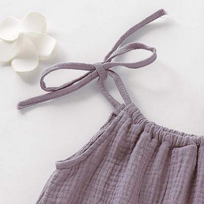 Summer Toddler Baby Girl Sleeveless Ruffles Dress Sarafan Kids Cotton Linen Muslin Slip Dresses Clothing