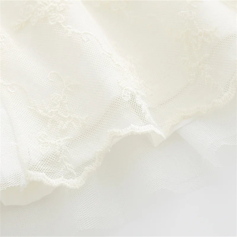 Ruffles Lace Bow Newborn Baby Girl Dress Autumn Long Sleeve Formal Princess Dresses for 1 Year Girls Clothes