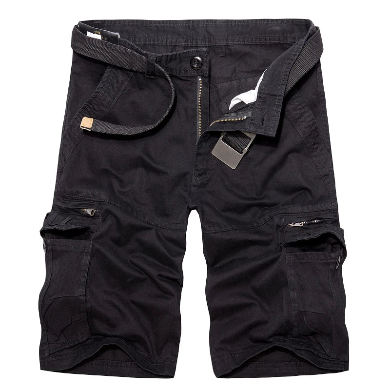 Men's Military Cargo Shorts Summer army green Cotton Shorts men Loose Multi-Pocket Shorts Homme Casual Bermuda Trousers 40