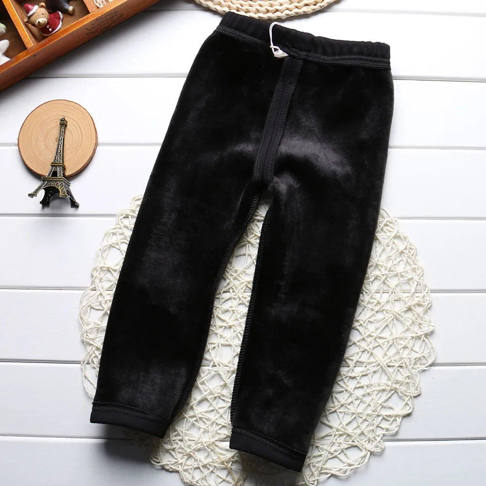 Sale Baby Girls Winter Leggings Children Plus Velvet Pants Thicken Warm Long Trousers for Kids Skinny Pencil Pants 0-3 Year