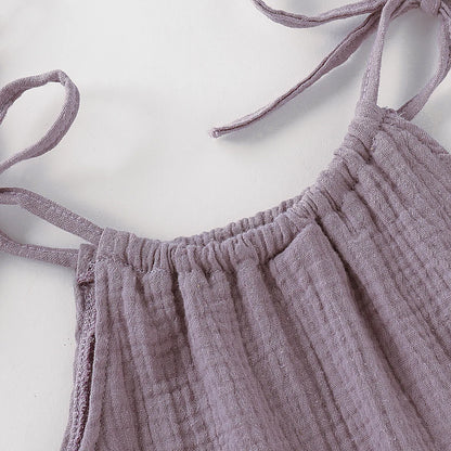 Summer Toddler Baby Girl Sleeveless Ruffles Dress Sarafan Kids Cotton Linen Muslin Slip Dresses Clothing