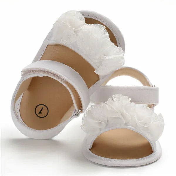 Pretty Newborn Kid Baby Girl Flower Lace Sandals Clogs Flat Shoes Summer Casual Crib Shoes First Pre walker 0-18M