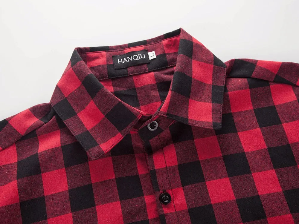 Red And Black Plaid Shirt Men Shirts 2026 New Summer Fashion Chemise Homme Men's Checkered Shirts Short Sleeve Shirt Men