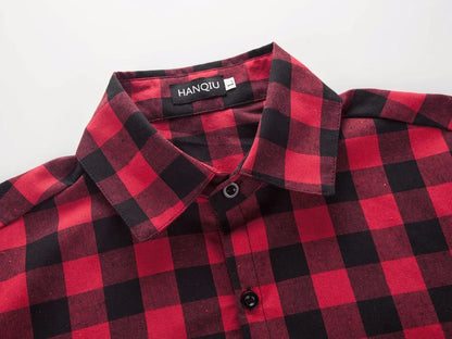 Red And Black Plaid Shirt Men Shirts 2026 New Summer Fashion Chemise Homme Men's Checkered Shirts Short Sleeve Shirt Men