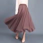 OHRYIYIE Beige Maxi Long Skirt Spring Autumn Women's 2025 New Summer Tulle Skirt Party Mesh A-line Skirts Female Juppe Longue