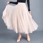OHRYIYIE Beige Maxi Long Skirt Spring Autumn Women's 2025 New Summer Tulle Skirt Party Mesh A-line Skirts Female Juppe Longue