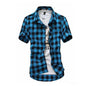 Red And Black Plaid Shirt Men Shirts 2026 New Summer Fashion Chemise Homme Men's Checkered Shirts Short Sleeve Shirt Men