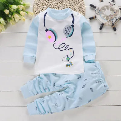 Spring Autumn New Baby Clothing Set Cartoon Cotton Baby Boys Clothing Girls Suit Set 0-3 Year Baby Clothes