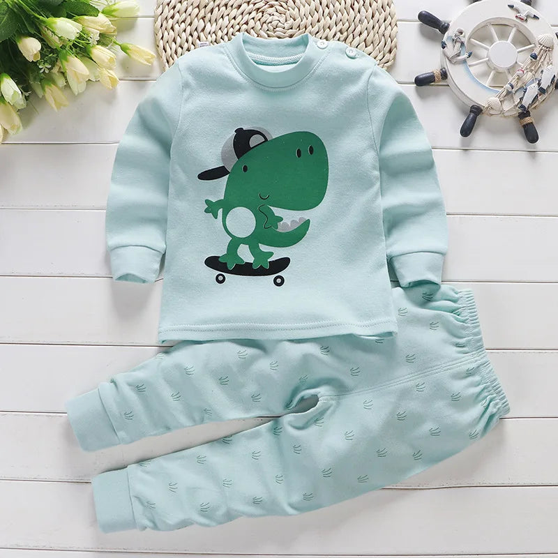 Spring Autumn New Baby Clothing Set Cartoon Cotton Baby Boys Clothing Girls Suit Set 0-3 Year Baby Clothes