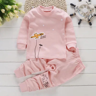 Spring Autumn New Baby Clothing Set Cartoon Cotton Baby Boys Clothing Girls Suit Set 0-3 Year Baby Clothes