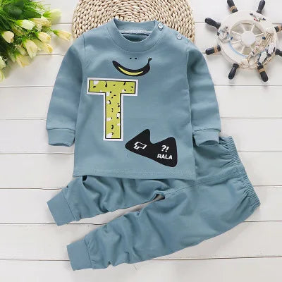 Spring Autumn New Baby Clothing Set Cartoon Cotton Baby Boys Clothing Girls Suit Set 0-3 Year Baby Clothes