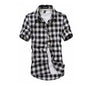 Red And Black Plaid Shirt Men Shirts 2026 New Summer Fashion Chemise Homme Men's Checkered Shirts Short Sleeve Shirt Men