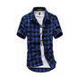 Red And Black Plaid Shirt Men Shirts 2026 New Summer Fashion Chemise Homme Men's Checkered Shirts Short Sleeve Shirt Men