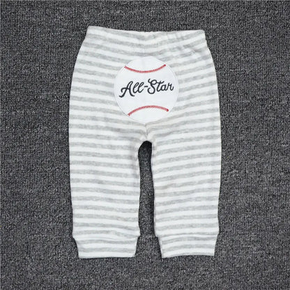 3/4PCS/LOT baby leggings Solid striped 3-12M Newborn Baby Pants Summer Cotton Infant boys Pants Unisex Baby Gril Trousers