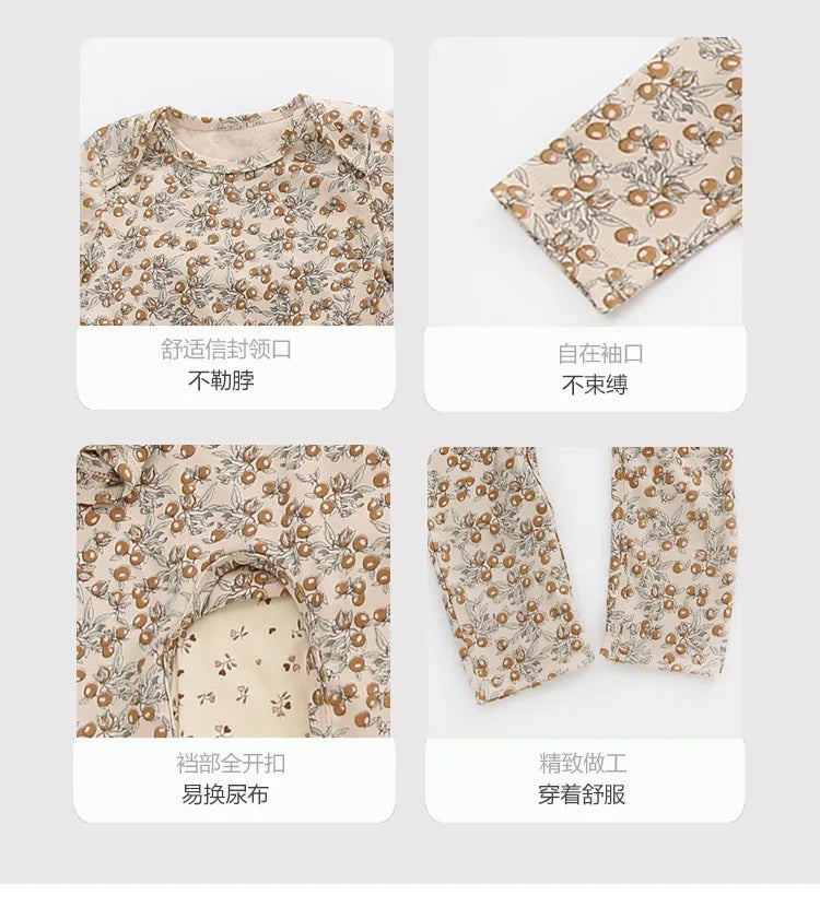 KS Baby Romper Boys Girls Crawling Suit Long Sleeve Rompers Newborn Bodysuit Brand Lemon Clothes Cotton Onesie One-piece