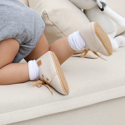 Meckior Baby Shoes Retro Leather Boy Girl Shoes Multicolor Toddler Rubber Sole Anti-slip First Walkers Infant Newborn shoes