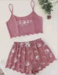 Hot Women's Sleepwear Cute Cartoon Print Short Set Pajamas for Women Pajama Set Sweet Short Sleeve V-Neck & Shorts Summer Pajama