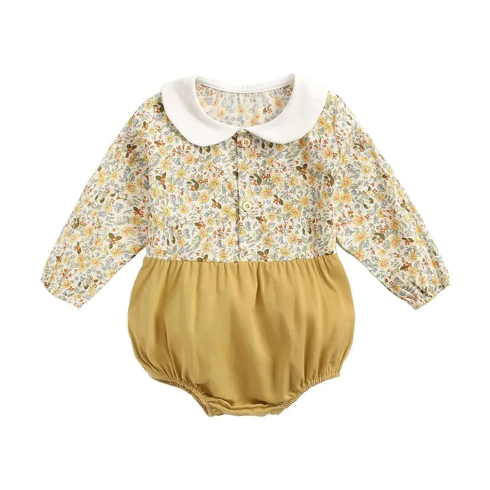 Sanlutoz Cute Baby Girls Bodysuits Long Sleeve Flower Cotton Autumn Infants Clothing Onesies Casual