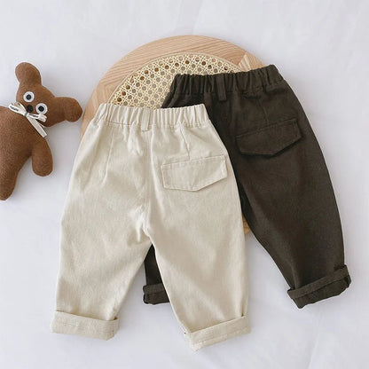 MILANCEL 2025 Spring Autumn Solid Kids Boys Straight Pants Fashion Children Clothing Trousers Brief Jeans for 1-6 Years