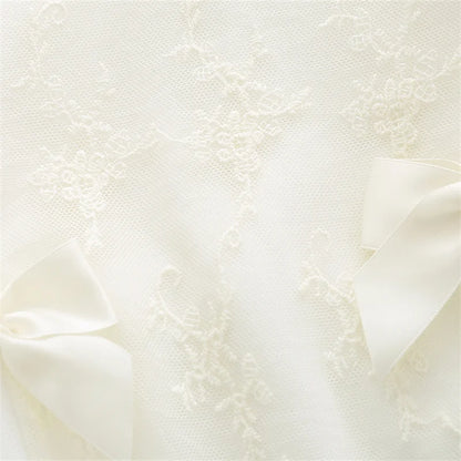 Ruffles Lace Bow Newborn Baby Girl Dress Autumn Long Sleeve Formal Princess Dresses for 1 Year Girls Clothes