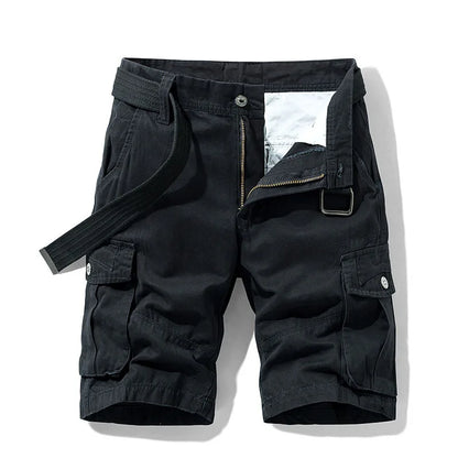 2026 Summer Men's Baggy Multi Pocket Military Cargo Shorts Male Cotton Khaki Men's Tactical Shorts Short Pants 30-38 No Belt