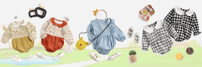 Sanlutoz Cute Baby Girls Bodysuits Long Sleeve Flower Cotton Autumn Infants Clothing Onesies Casual