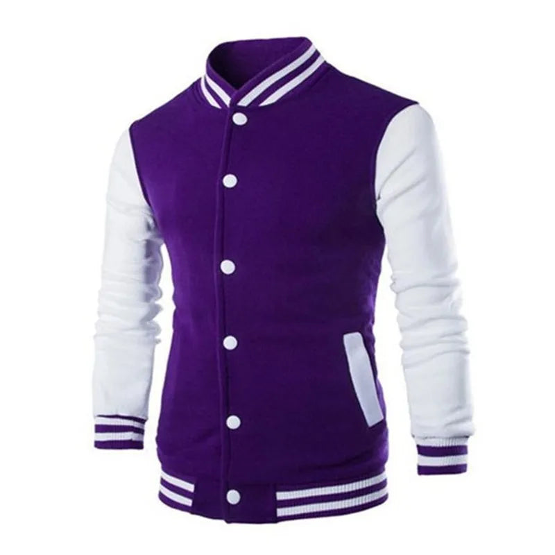 Hoodies Men Baseball Jacket Men Fashion Design Wine Red Men's Slim Fit College Varsity Jacket Men Harajuku Boy Sweatshirt