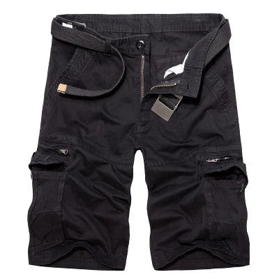 Men's Military Cargo Shorts Summer army green Cotton Shorts men Loose Multi-Pocket Shorts Homme Casual Bermuda Trousers 40