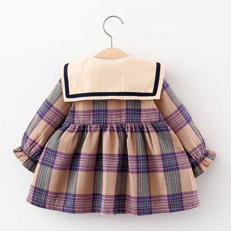 2025 Fall Newborn Baby Girl Dress Clothes Toddler Girls Princess Plaid Birthday Dresses For Infant Baby Clothing 0-2y Vestidos