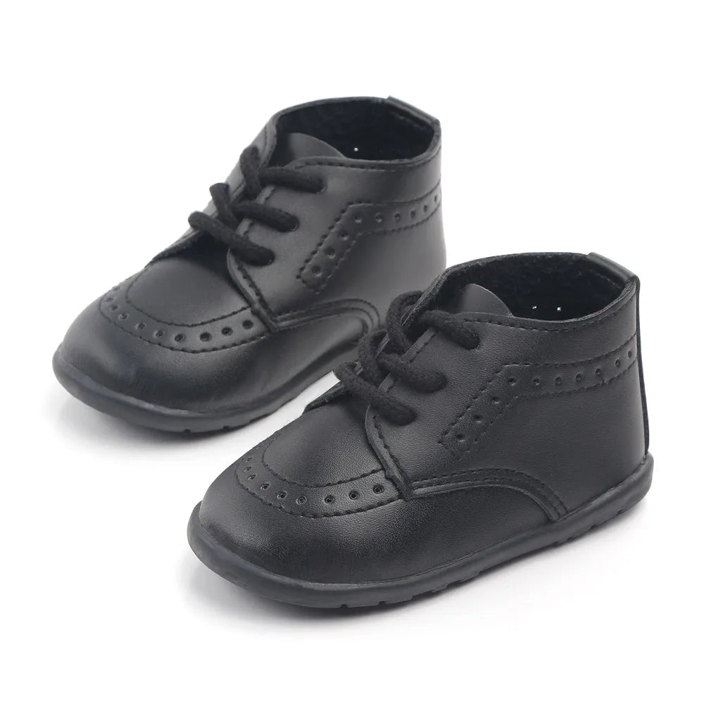 New Baby Shoes Retro Leather Boy Girl Shoes Toddler Rubber Sole Anti-slip First Walkers Newborn Infant Baby Crib Shoes