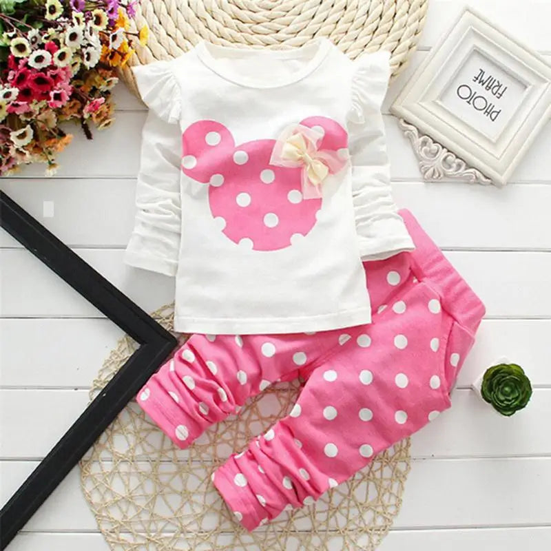 Winter Girls Clothes Set T-shirt+ pants 2 pcs Children's Clothing Fashion Baby Outset Newborn Baby Cotton Suit