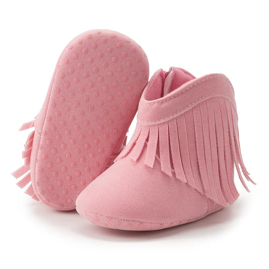 KIDSUN Baby Booties Girl Boy Pre walker Solid Infant Toddler First Walkers Soft Sole Anti-slip Boots Newborn Moccasin