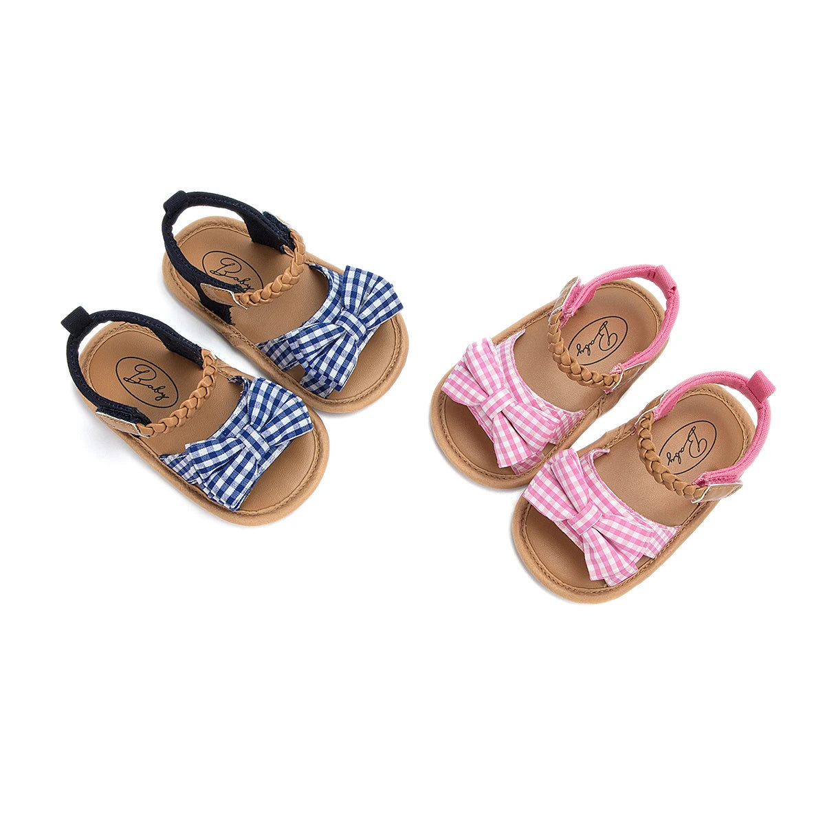 KIDSUN Summer Baby Beach Sandals Bow-knot Rubber Sole Anti-Slip Newborn Princess Toddler Crib First Walkers Baby Girls Shoes