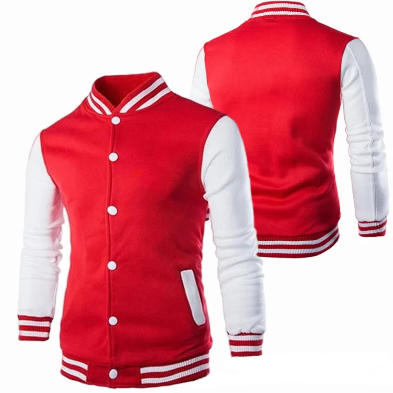 Hoodies Men Baseball Jacket Men Fashion Design Wine Red Men's Slim Fit College Varsity Jacket Men Harajuku Boy Sweatshirt