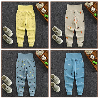 Baby Girls Boys Pants Toddler Bottoming Leggings Children Cotton Cartoon Trousers High Waist 2024 Autumn Newborn Kids Clothing