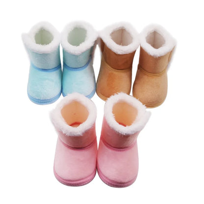 Winter Baby Kids Non-slip Soft Sole Moccasin Boots Boys Girls Suede Leather Crib Shoes 0-18M