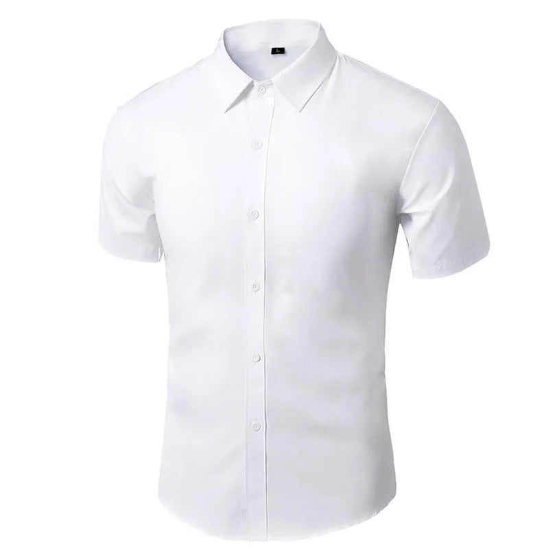 Men's Formal Shirt Long Sleeve Non-Iron Business Slim Fit Korean Work Men White Casual Dress Suit Shirt 2026 Autumn S-5XL