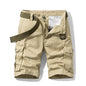 2026 Summer Men's Baggy Multi Pocket Military Cargo Shorts Male Cotton Khaki Men's Tactical Shorts Short Pants 30-38 No Belt