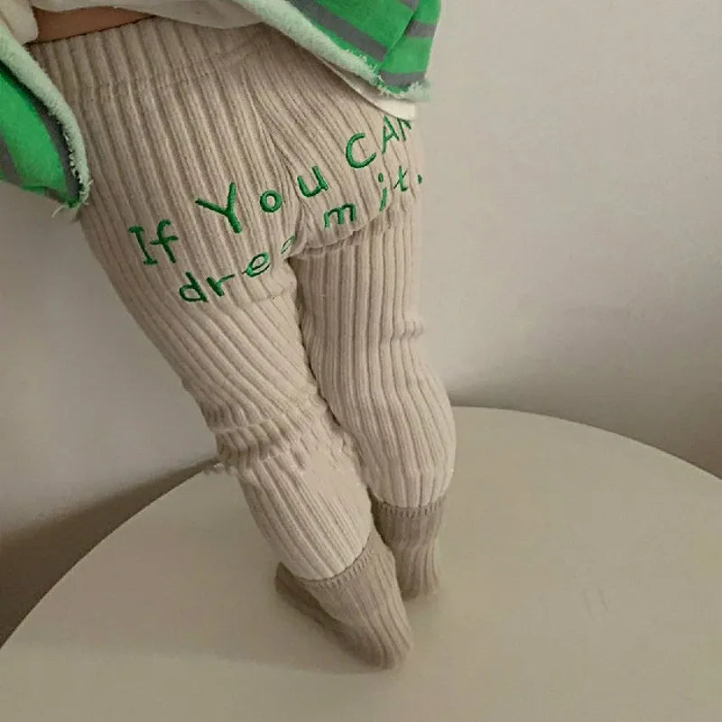 Baby Leggings Children Pants Baby Letter Print Embroidery Bottoms Toddler Girl Leggings Boy Clothes For Kids 2025 Spring New