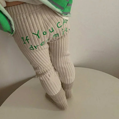 Baby Leggings Children Pants Baby Letter Print Embroidery Bottoms Toddler Girl Leggings Boy Clothes For Kids 2025 Spring New
