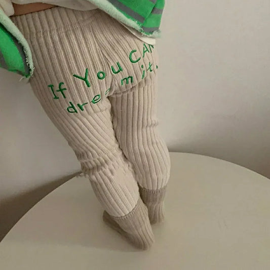 Baby Leggings Children Pants Baby Letter Print Embroidery Bottoms Toddler Girl Leggings Boy Clothes For Kids 2025 Spring New